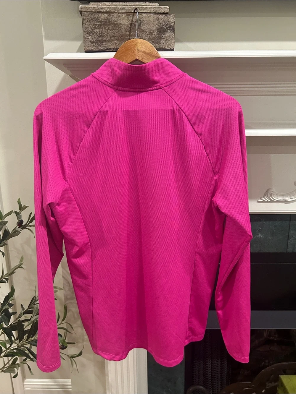 adidas Bright Pink Quarter-Zip Performance Top - Picture 3 of 3